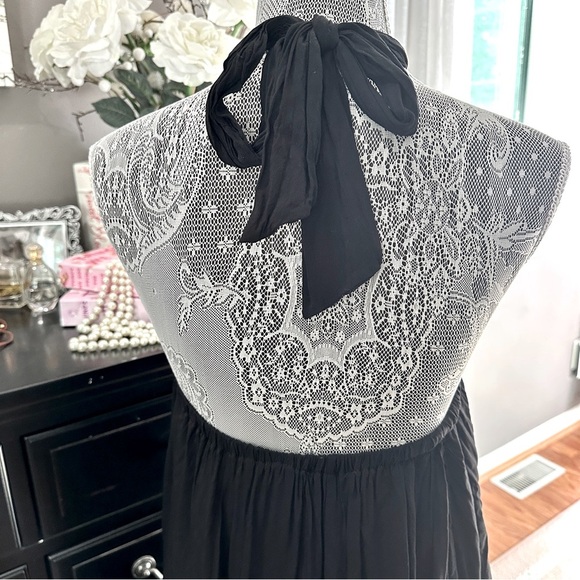 VENUS Black Halter Swim Cover-Up Dress | Flowy Resortwear | Size M - Picture 7 of 16